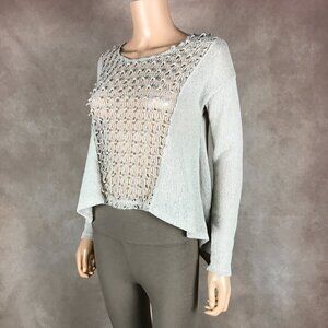 STARING AT STARS Open Knit Asymmetrical Sweater SMALL